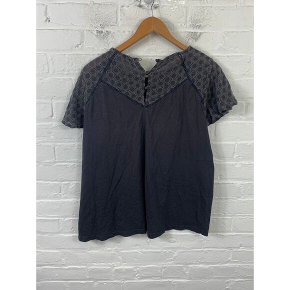 FatFace Women's Regular Fit Tunic Blouse Cap Sleeve Solid Black Size 14 - Picture 2 of 5